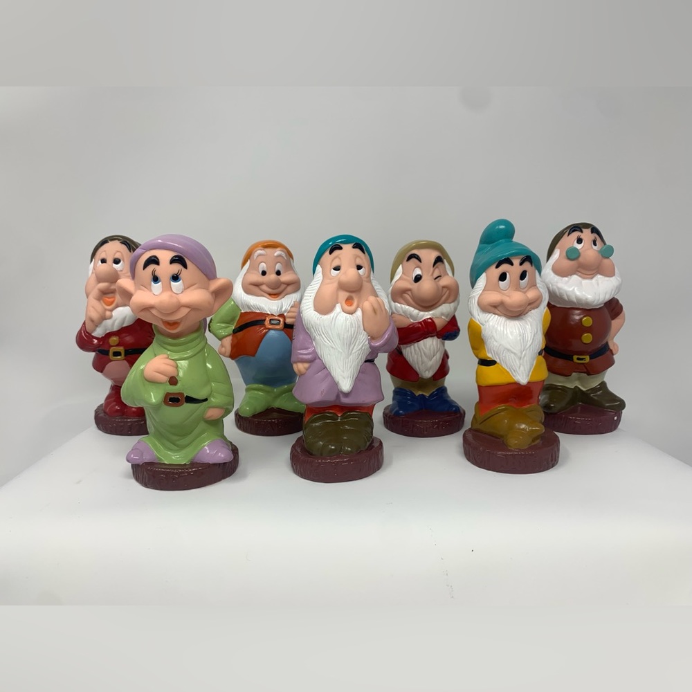 Vintage Seven Dwarves Squeak Toy Snow White Disney